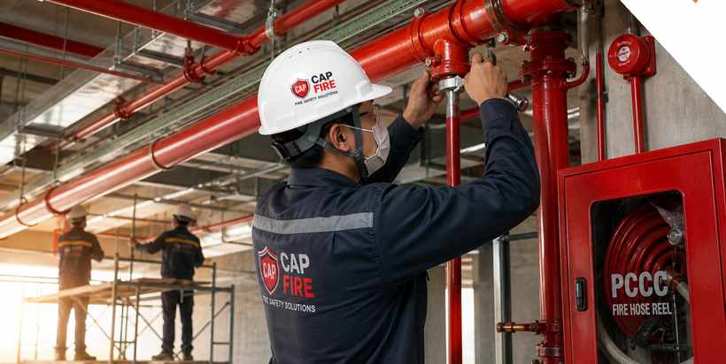 Thi công hệ thống phòng cháy chữa cháy PCCC tại công trình Hà Nội — CAP FIRE